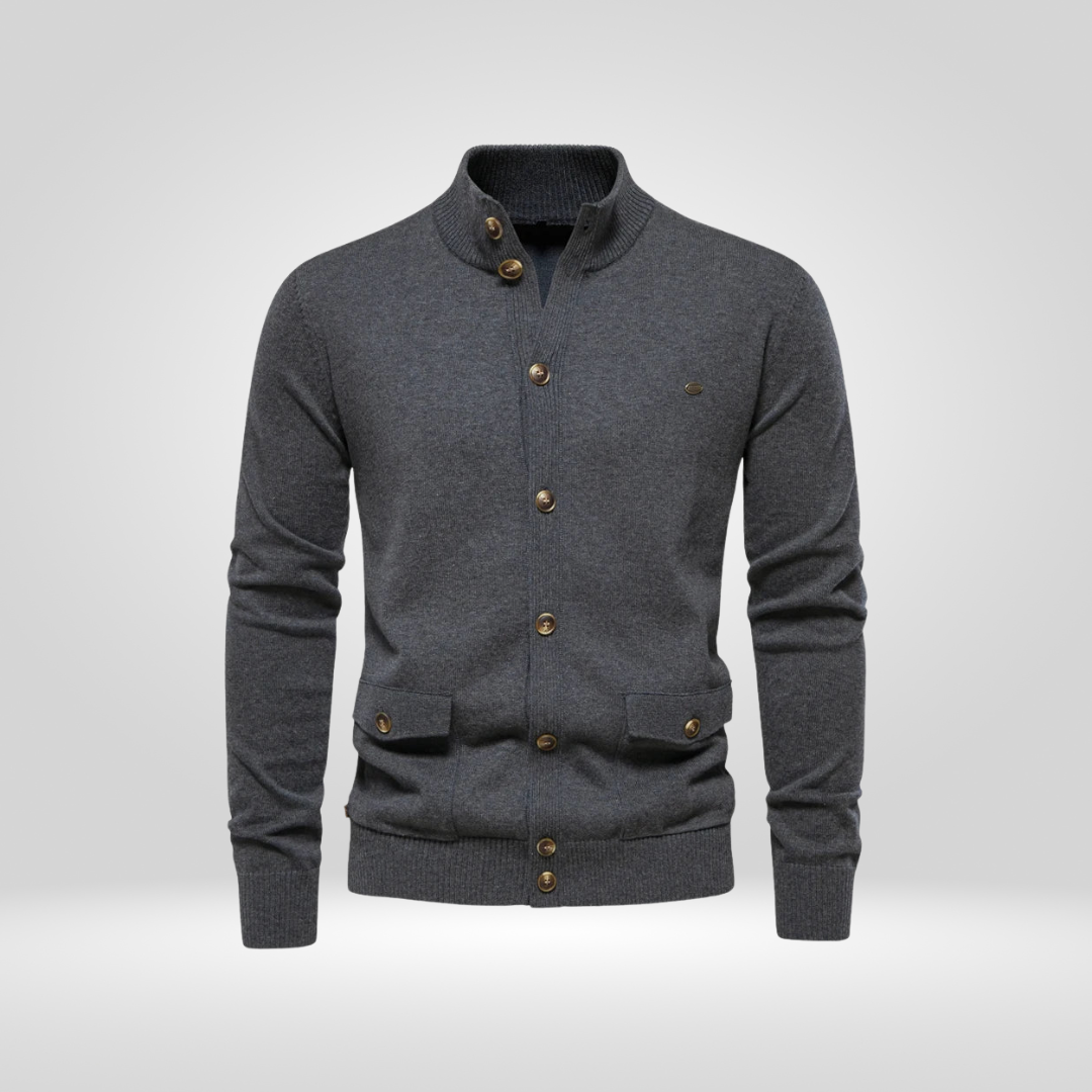 Men's Button Front Knit Cardigan Sweater