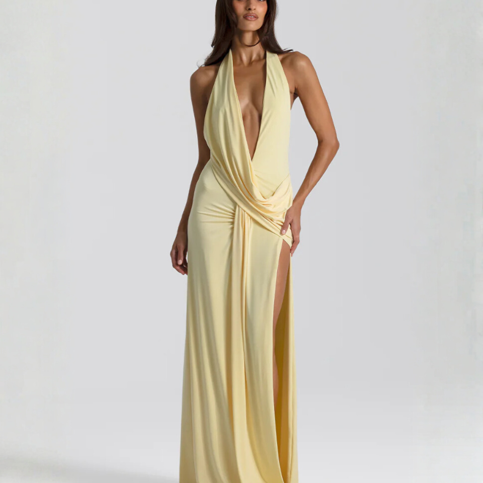 Women's Halter Neck Backless Maxi Dress