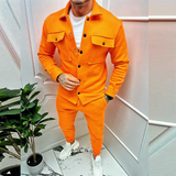 Men's Cotton Jacket and Trousers Two-Piece Set