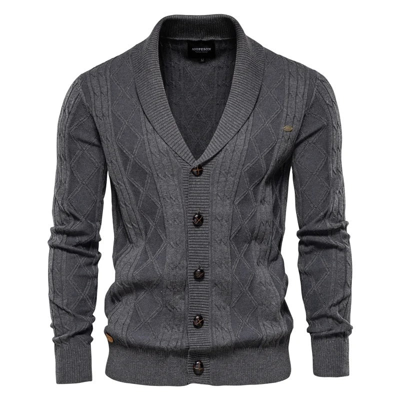 Men's Shawl Collar Button Knit Cardigan