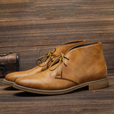 Men's Lace-Up Chukka Boots with Rubber Sole