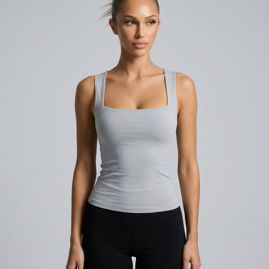 Women's Fitted Square Neck Tank Top