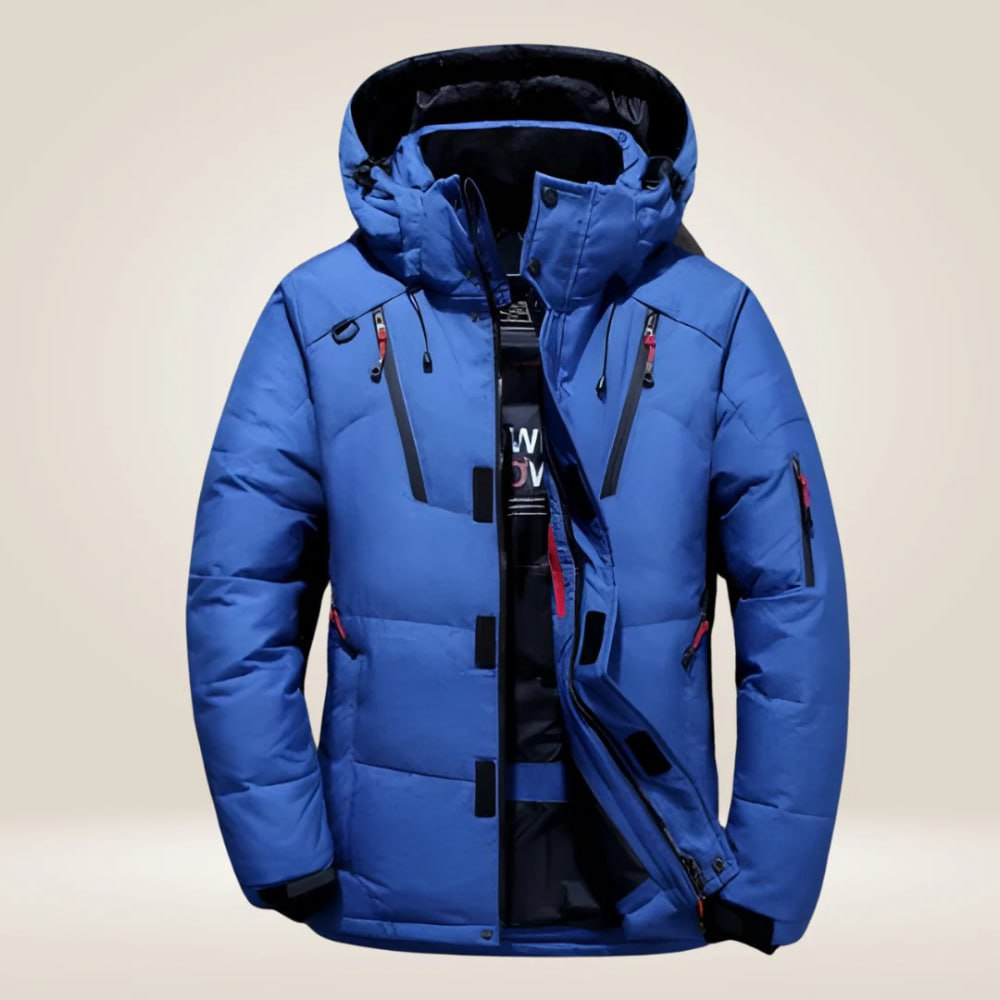 Men's Down Winter Jacket with Detachable Hood
