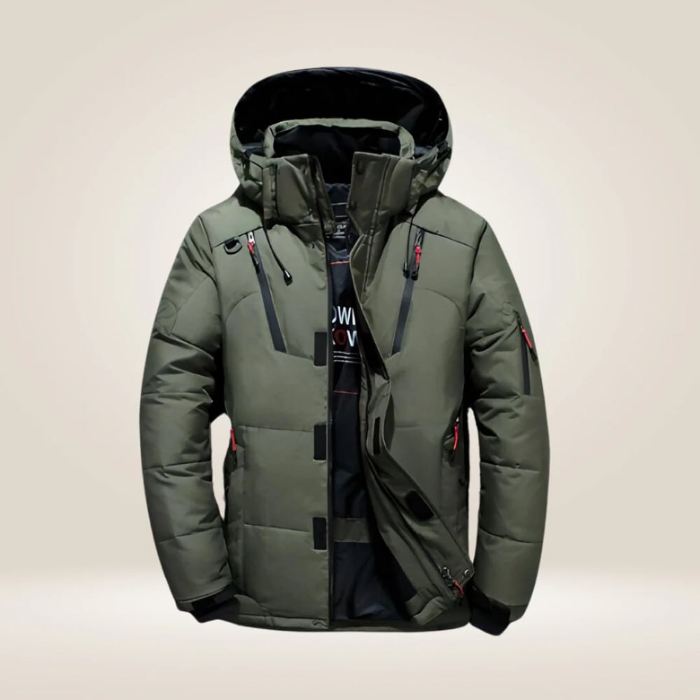Men's Down Winter Jacket with Detachable Hood