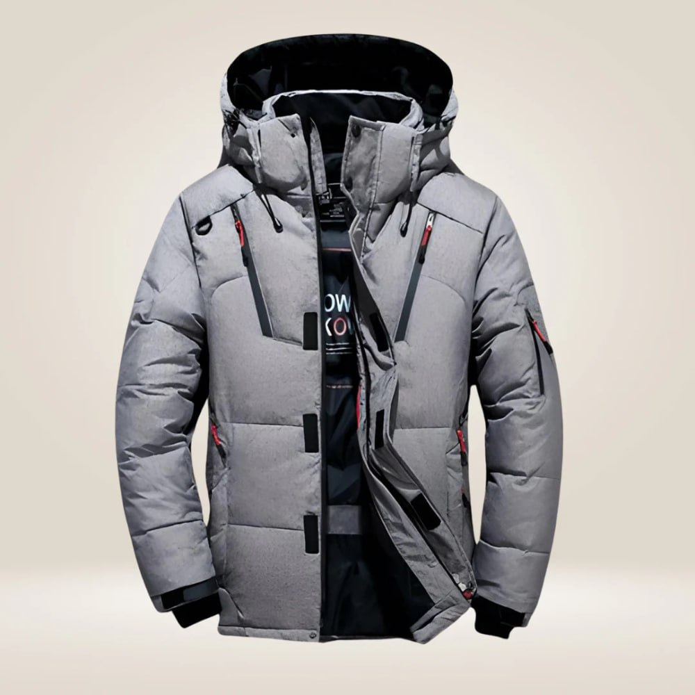 Men's Down Winter Jacket with Detachable Hood