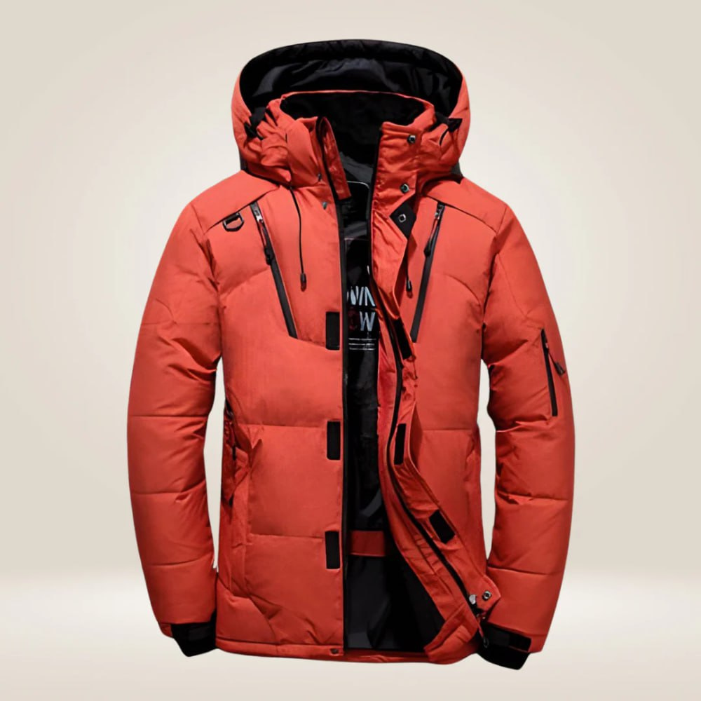 Men's Down Winter Jacket with Detachable Hood