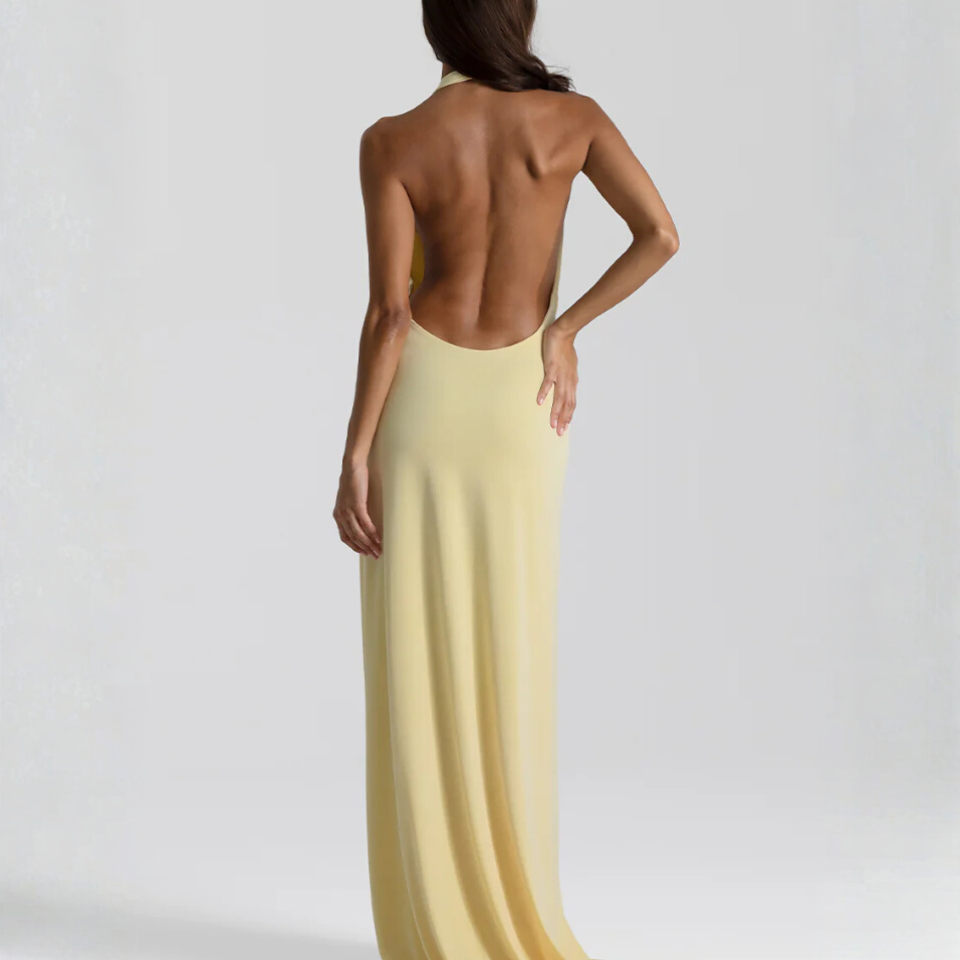 Women's Halter Neck Backless Maxi Dress