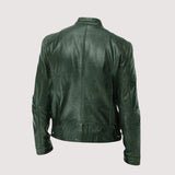 Men's Genuine Leather Slim-Fit Lined Jacket
