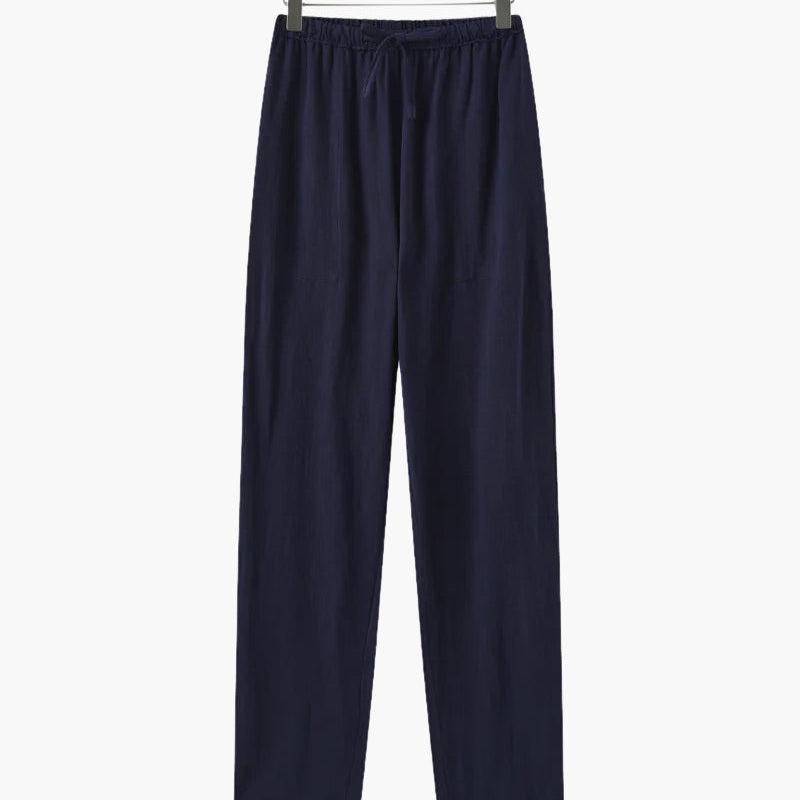Men's Relaxed Fit Linen Drawstring Trousers