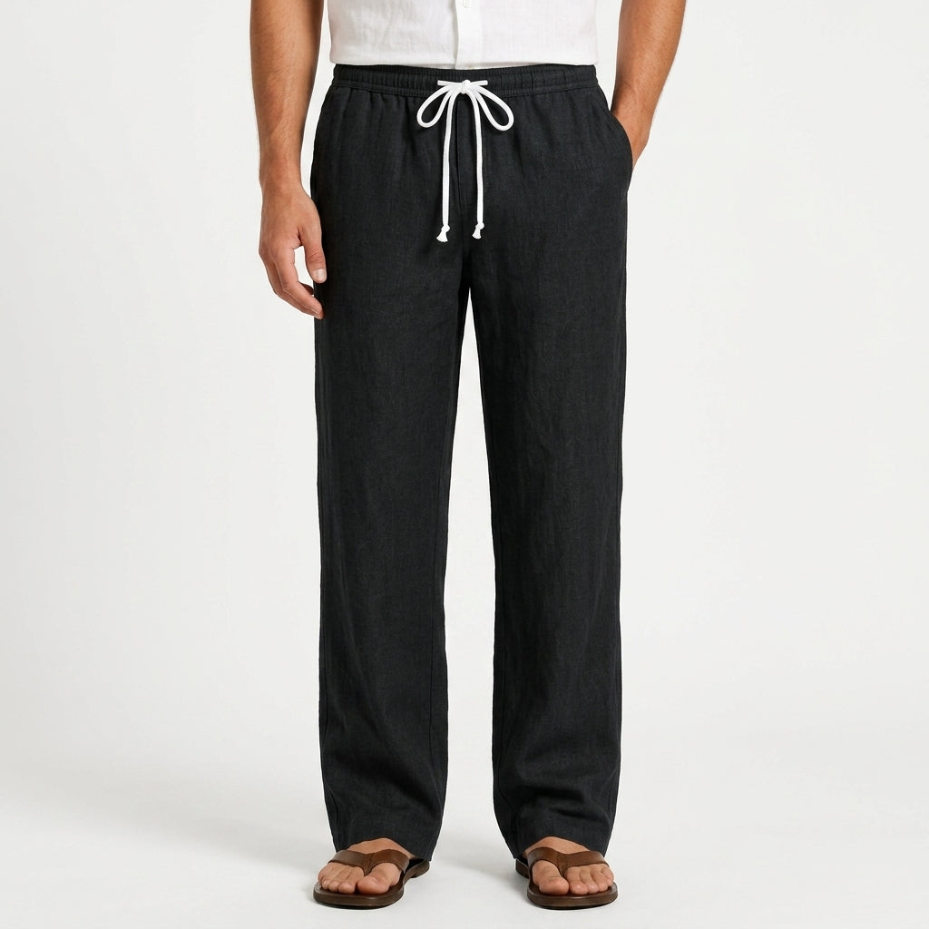 Men's Green Linen Spring Tailored Trousers