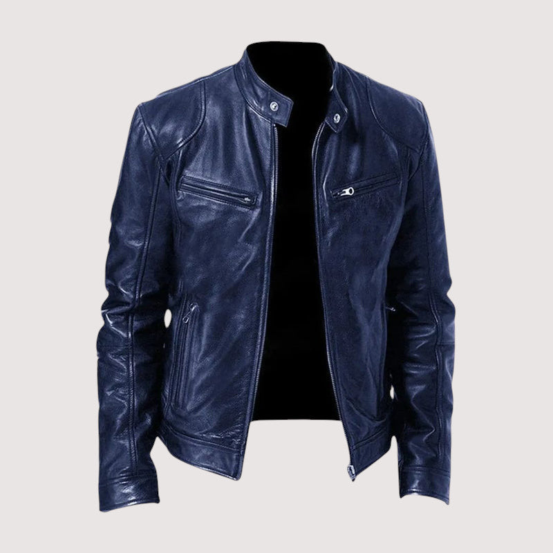 Men's Leather Zip-Up Jacket