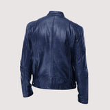 Men's Genuine Leather Slim-Fit Lined Jacket