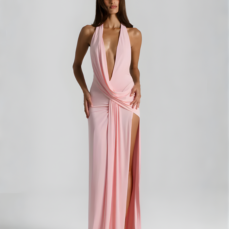 Women's Halter Neck Backless Maxi Dress