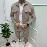 Men's Cotton Jacket and Trousers Two-Piece Set