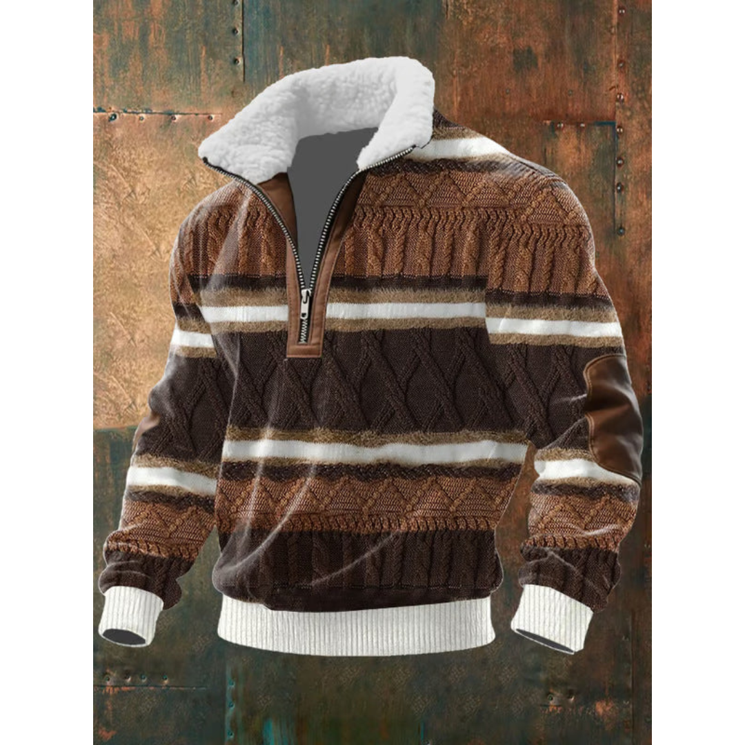 Men's Sherpa Collar Quarter Zip Sweater
