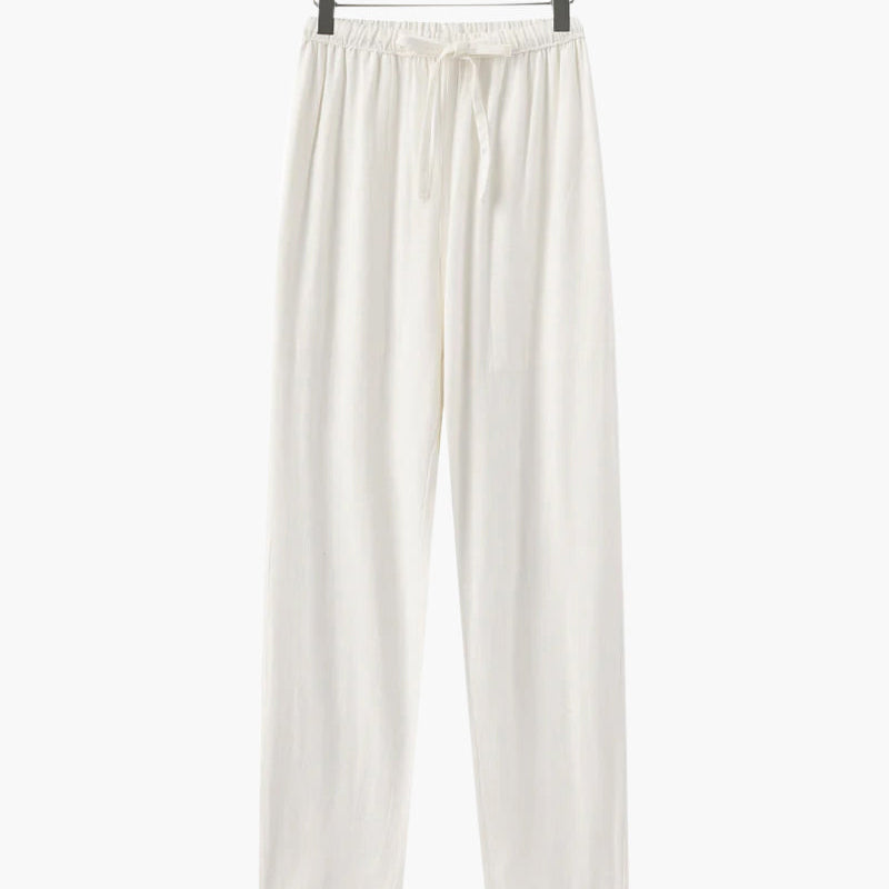 Men's Relaxed Fit Linen Drawstring Trousers