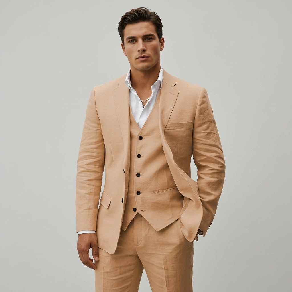 Men's Linen Three-Piece Suit