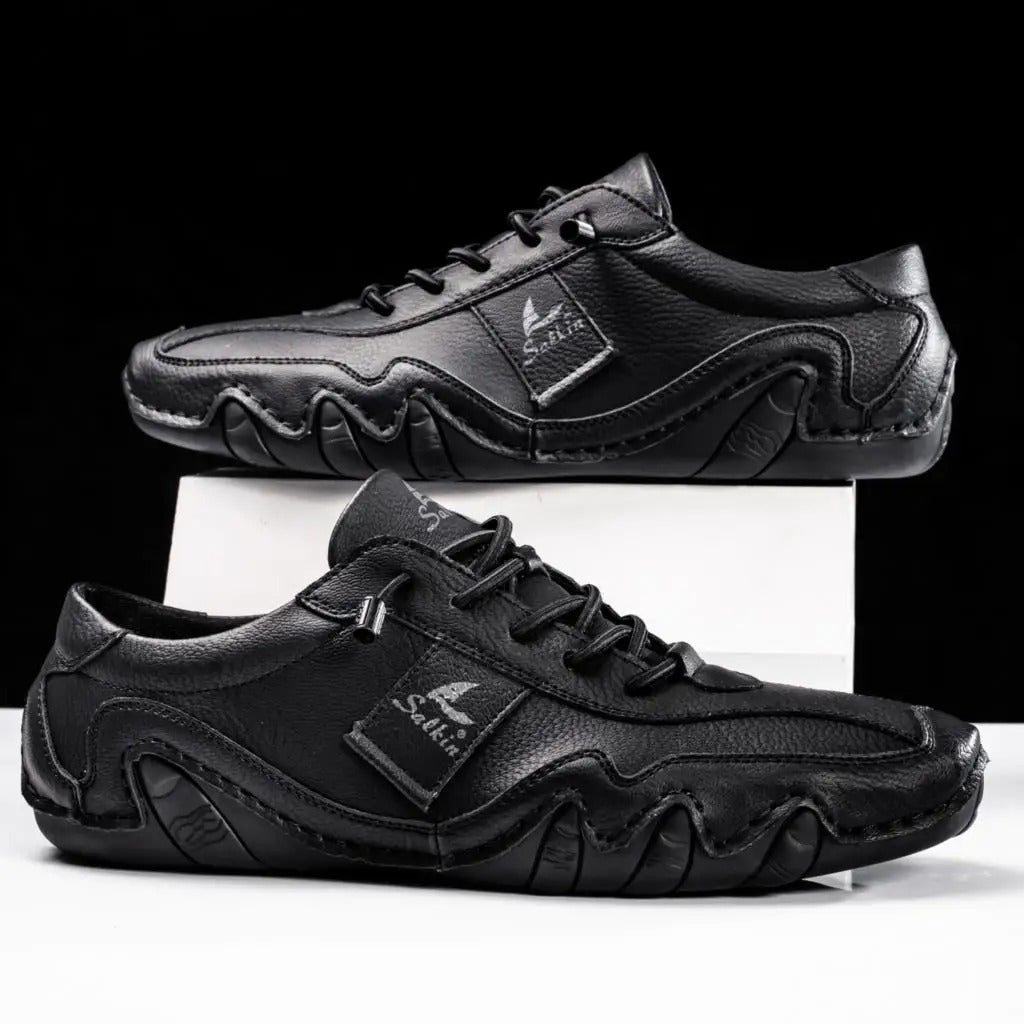 Men's Leather Casual Walking Sneakers