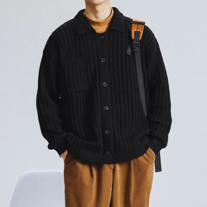 Men's Cable Knit Button Cardigan