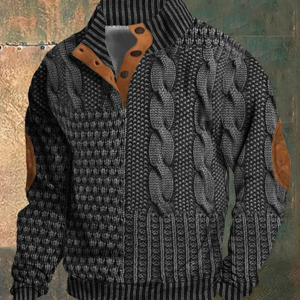 Men's Patterned Knitted Sweater for Autumn/Winter