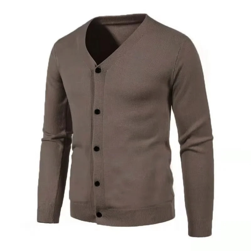 Men's V-Neck Button Knit Cardigan