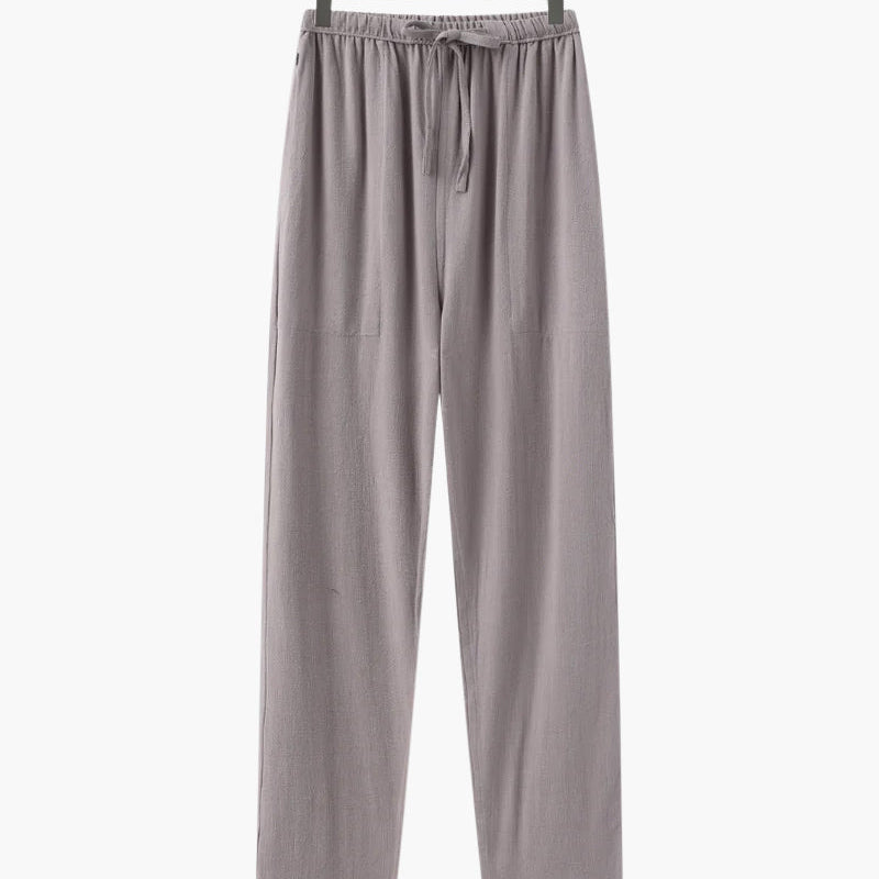 Men's Relaxed Fit Linen Drawstring Trousers