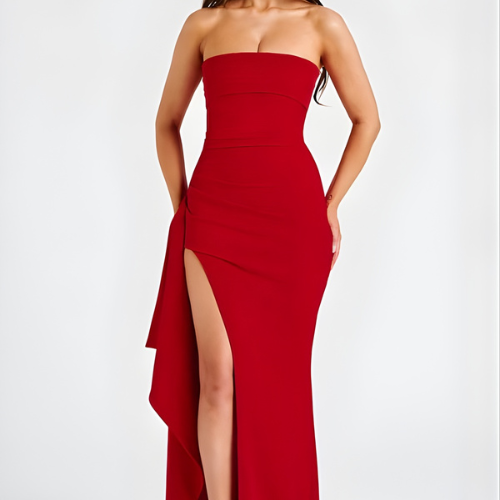 Women's Strapless Twisted Maxi Dress
