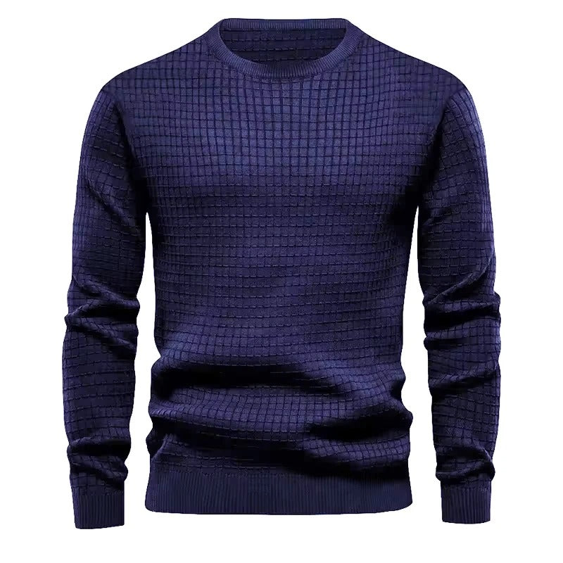 Men's Textured Crew Neck Knit Sweater