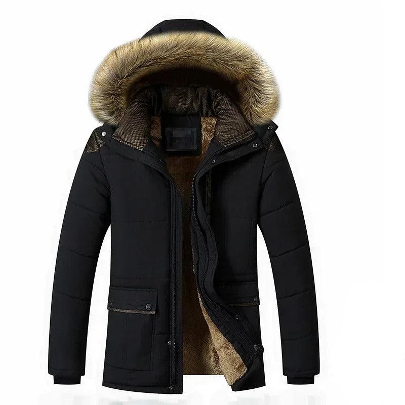 Men's Hooded Faux Fur Lined Winter Parka