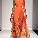 Women's Lightweight Green Summer Long Dress