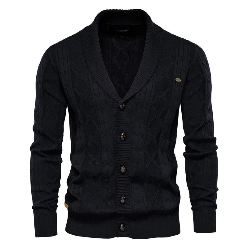 Men's Shawl Collar Button Knit Cardigan