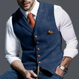 Men's Button-Front Layering Vest for Autumn