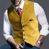 Men's Button-Front Layering Vest for Autumn