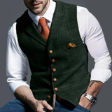 Men's Button-Front Layering Vest for Autumn