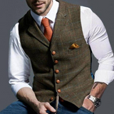 Men's Button-Front Layering Vest for Autumn