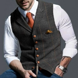 Men's Button-Front Layering Vest for Autumn