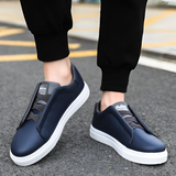 Men's White Leather Sneakers with Cushioned Lining