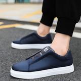 Men's White Leather Sneakers with Cushioned Lining