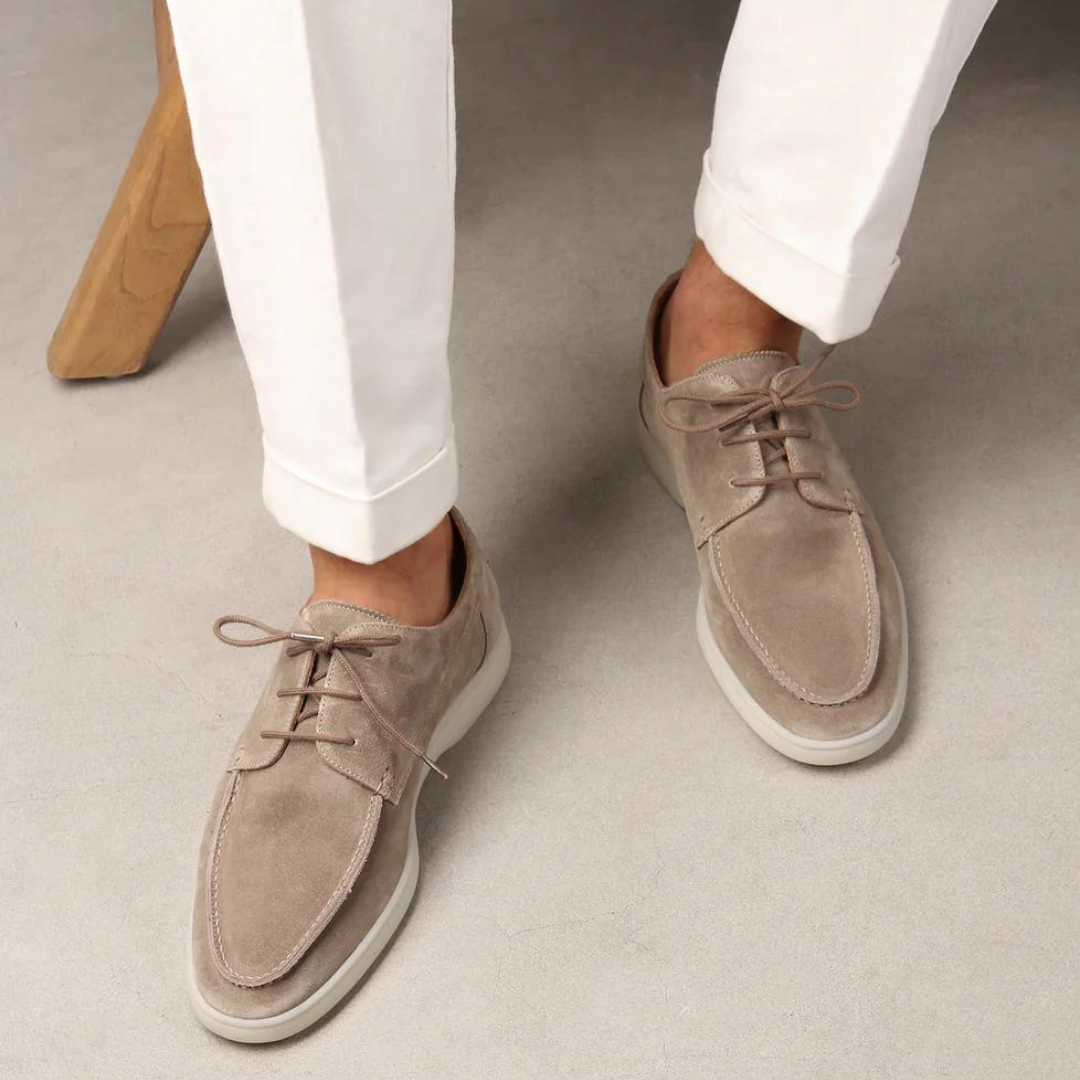 Men's Leather Lace-Up Loafers, Classic Fit