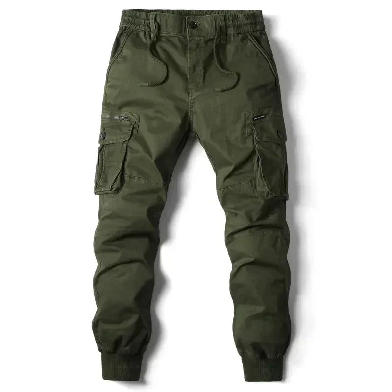Men's Tactical Cargo Joggers with Drawstring Waist