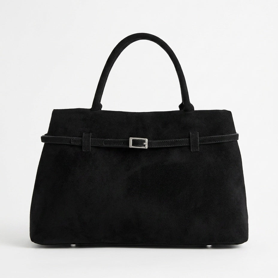 Women's Structured Faux Suede Shoulder Bag