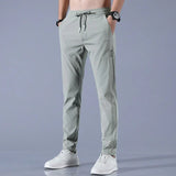 Men's Slim-Fit Jogging Trousers with Zip Pockets