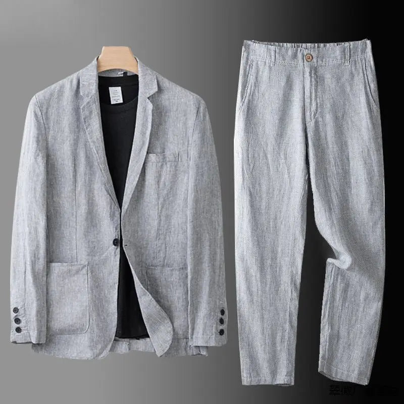 LINEN BLEND SUIT FOR MEN