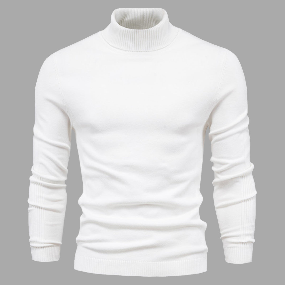 Men's Slim-Fit Roll Neck Long Sleeve Sweater