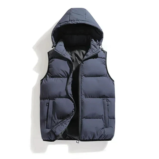 Men's Quilted Hooded Bodywarmer with Pockets