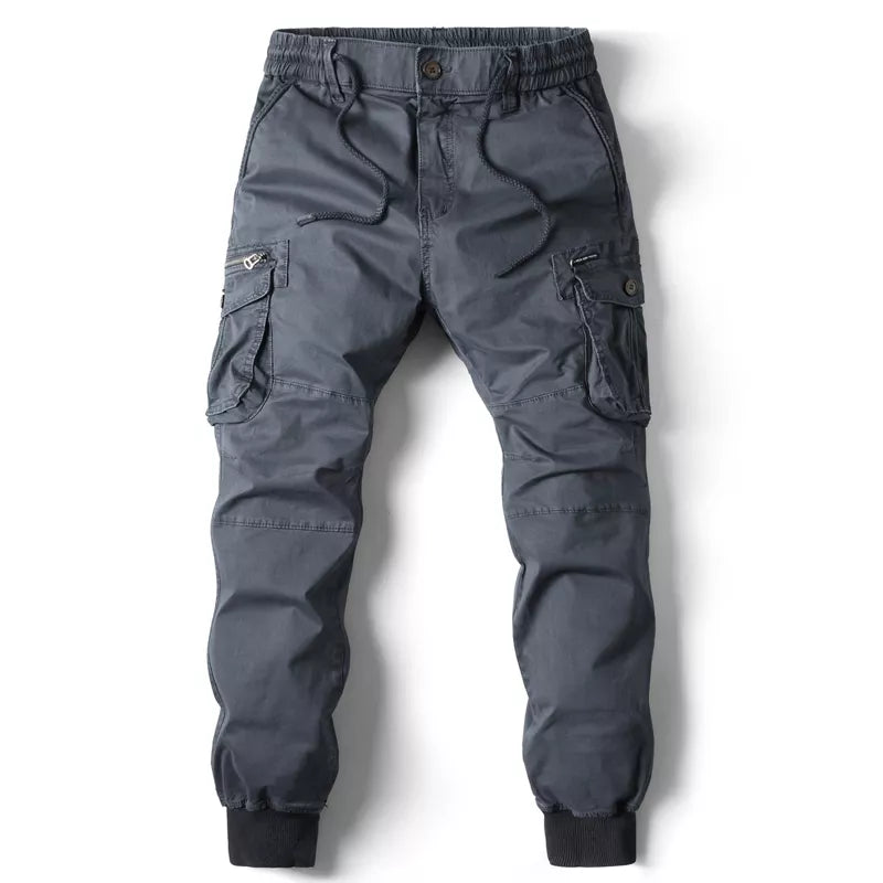 Men's Tactical Cargo Joggers with Drawstring Waist