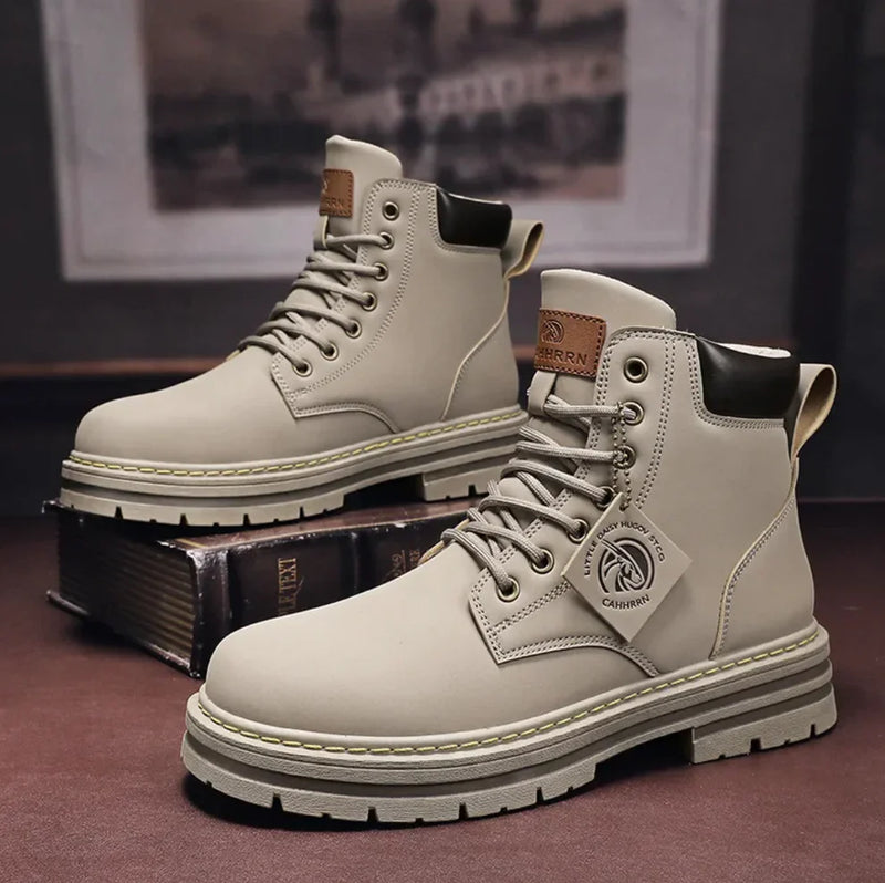 Men's Lace-Up Outdoor Boots with Non-Slip Sole