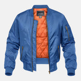 Men's Quilted Lined Zip-Up Classic Bomber Jacket