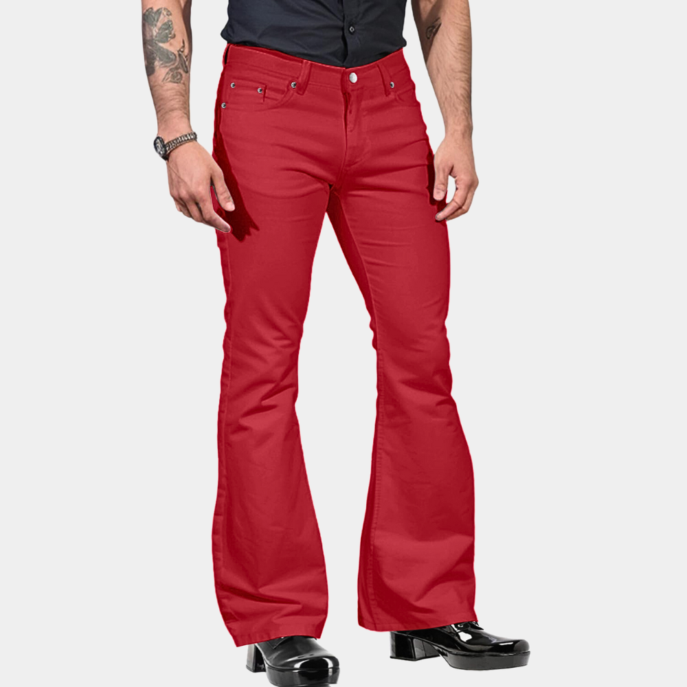 Men's Slim Fit Flared Dress Trousers