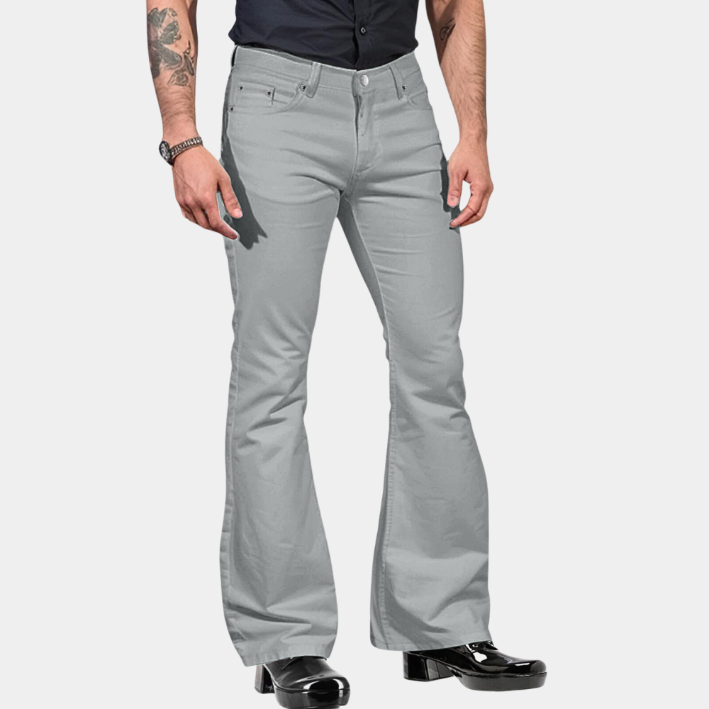 Men's Slim Fit Flared Dress Trousers